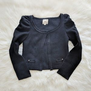 Feminine Black Ruffle Jacket / Blazer